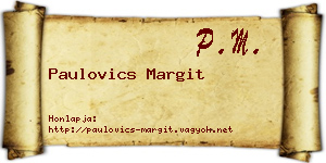 Paulovics Margit névjegykártya